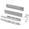 Emuca - Kit cassetto per cucina o bagno con regolazione 3D, altezza 93 mm, profondità 500 mm, 40 Kg, chiusura soft, pannelli no inclusi, Acciaio, grigio