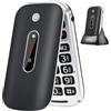Melefon 4G Flip Telefoni Cellulari con Tasti Grandi, Telefono Cellulare per Anziani,Pantalla 2..4,Funzione SOS,Volume Alto, Batteria 1350mAh, Radio FM e Torcia Integrata - Semplice da Usare per Nonni