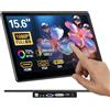 Missun Monitor Touchscreen Portatile da 15,6 Pollici, Display FHD 1920×1080 IPS con HDMI, VGA, DVI, Supporto VESA, Monitor Touch Compatibile con Laptop, Smartphone, PC, PS5/4