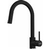 FRANKE Miscelatore monocomando girevole con doccetta fragranite Nero Pola J Franke