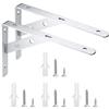 Xiaomoyu 2 Pz Staffe per Mensole Pesanti, Reggimensole da Muro, Supporti per Mensole Triangolare Staffe, Supporto a Parete Scaffale con Viti per Angolari, Squadrette Angolari - 200x135 mm/Argento