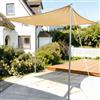 HAIKUS Tenda a Vela Quadrata 2,5x2,5 m Traspirante, Protezione Raggi UV, Telo Ombreggiante Rettangolare 250x250 cm, Tenda da Sole per Esterno, Giardino Terrazzo, Sabbia