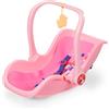 BABY born Seggiolino rosa per bambole con maniglia per il trasporto, cintura di sicurezza e ciondolo