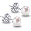 Limerencia Orecchini Perle Donna, Anallergici Naturali D'acqua Dolce Coltivate Orecchino Orecchini Titanio Chirurgico Perla Bianche Vere 5 MM 6 MM 7 MM 8 MM (5-5.5mm)