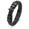 AIWENXI Bracciale in pelle con ciondolo a forma di croce, per cenere, in acciaio inox, per cenere, per uomini e donne