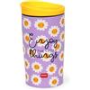 Legami - Bicchiere Termico Hot&Cold Vacuum Tumbler, Tema Daisy, Tappo con Chiusura Ermetica, in Accaio Inox, Capacità 275 ml, per Tutti i Tipi di Bevanda