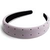SXQLYH Cerchietto imbottito largo, in tessuto a pois, da donna, in morbido tessuto imbottito, con puntini, imbottito, comodo, per donne e ragazze (viola)