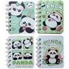 x trade 4 quaderni con rilegatura a spirale, piccoli, tascabili, per ragazze, ragazzi, bambini, con rilegatura a spirale, formato A7, a righe, per scrivere e disegnare (Panda)