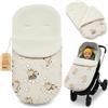 Totsy Baby Sacco passeggino invernale nanna 90x45 cm - coprigambe universale neonato termico per cybex yoyo e altri passeggini perfetto per ragazzi e ragazze Boucle certificato Oeko-Tex Giraffa