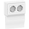 Cablecoach Habengut - Presa a 2 prese per battiscopa Berliner Profil in PVC, colore: Bianco