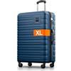 Travely Valigia in policarbonato grande 77 cm XL - volume interno 100 L - misura della cinghia 158 cm, valigie da viaggio, valigie e trolley, valigie da viaggio con rotelle