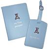 Widdle Gifts First Passport Cover Set di etichette per bagagli - Blu 4975