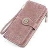 SENDEFN Portafoglio Donna Grande, Portafogli con Blocco RFID Elegante Grande Capacità Portamonete Donna in Pelle con 12 Scomparti per Carte