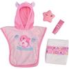 Simba New Born Baby - Set di 4 accessori per bambole con accappatoio, schizzi d'acqua, pannolino e tubetto crema, adatto per bambole da 30 a 43 cm, dai 3 anni in su