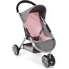Bayer Chic 2000 Passeggino per bambole Speedy - Melange grigio-rosa - adatto per bambole fino a 46 cm - altezza cursore 58 cm