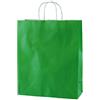 Thepaperbagstore 20 Sacchetti di Carta Colorata, Riciclabili e Riutilizzabili, con Manici Intrecciati, Verde - Medi 250x110x310mm