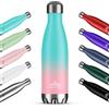 Mont-Clair H2O Borraccia Termica 750ML in Acciaio Inox, Borracce Termiche - 12h di Bevanda Calda e 24h di Bevanda Fredda - Senza BPA, Bottiglia Acqua, Borraccia 750ML Ciano e Rosa