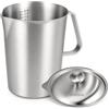 KEGAJEGA Dosatore in acciaio inox da 2000 ml, con manico graduato fine, barattolo per latte in acciaio inox con beccuccio antigoccia, senza BPA, per casa, cucina, ristorante, bar, bar, ecc
