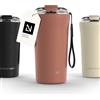 LARS NYSØM Tazza Termica per caffè 500ml - Caffè Mug Termica da Viaggio | Tazza Termica per Caffè da Viaggio - con Cinturino & Coperchio in Tritan - Tenuta Stagna Thermal Tazza - 4h Caldo e 8h Freddo