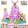 Kryzomat Costruzione magnetica per bambini 150 pezzi, blocco costruzione magnetica per 3+ anni, blocchi magnetici per ragazzo ragazza bambino, castello rosa regalo per Natale compleanno