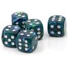 WeLoveBeads W6 Dadi oceano verde/bianco - Made in Germany - 5 pezzi