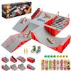 Tlater Finger Skateboard Park Kits, 14 in 1 Bigger Finger Skateboard Ramp Set fai da te Fingerboard Skatepark per bambini, regalo di compleanno (rosso)