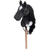 BEJOY Cavallo con Bastone, Cavallo in Legno, Cavallo di Peluche per Equitazione, per Bambini, con Cavezza e Corda, Rinoceronte Grigio
