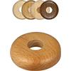 FUX 2 rosette per tubo di riscaldamento singolo, 15 mm - 22 mm, copertura per tubi, rosette di copertura, rivestimento, rosette per radiatore, legno, parquet, rosette in legno (22 mm, faggio)