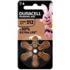 Duracell Easy Tab 312 Marrone Batteria Per Apparecchio Acustico 6 Pezzi