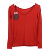 Cop-Copine Cop Copine Oyama T-Shirt Donna Grande Manica Lunga Elasticizzato Scollo A V Red