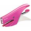 Leitz WOW, Cucitrice a pinza capacità fino a 15 fogli, Cucitrice in metallo ergonomica, Caricamento posteriore, Compatibile con punti P1 n.8, Fucsia metallizzato, 55472023