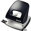 Leitz Pratica Perforatrice da Ufficio, Capacità fino a 30 Fogli, Nero (Satinato), Metallo, Guida di Arresto con Barra di Selezione del Formato, Gamma Style, Retail Box, 50066094