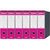 Esselte OXFORD G83 Registratore con Custodia, con Meccanismo a Leva N.1 in Formato Commerciale (23x30cm) con Dorso da 8 cm, Fucsia, Conf.da 6 pezzi, 390783900