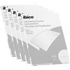 Ibico Basics, 5x100 Fogli di laminazione formato A4, Pouches per plastificazione a caldo, Fogli plastificanti leggeri 80 micron angoli arrotondati, Elevata protezione dei documenti, Lucido, 399990067
