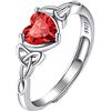 Suplight Anello Celtico Donna Regolabile con Pietra Cuore Rubino Anello Pietra Rosa Donna Luglio con Confezione Regalo