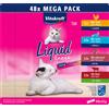 Vitakraft Cat Liquid Snack Multipack - Mix 2: 48 x 15 g (Pollo, Manzo, Salmone, Salsiccia di fegato)