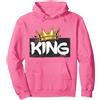 King Design Corona con Scritta King Felpa con Cappuccio, Unisex per Adulti, Asfalto, M