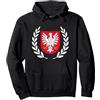 FLAGS POLINA, regali e Co. Bandiera Polacca - Polonia Coat of Arms Felpa con Cappuccio, Unisex per Adulti, Nero, M