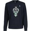 NIKE JR JUMPMAN PULLOVER CREW COURTSIDE STATEMENT BUCKS Felpa Basket Ragazzo
