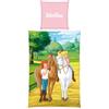 Herding Bibi e Tina Set biancheria, Federa 80 x 80 cm, Copripiumino 135 x 200 cm, Con Cerniera Scorrevole, 100% Cotone Renforcé, Multicolore