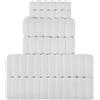 BERIBO Set di asciugamani turchi, 100% cotone, 6 pezzi, 620 g/m², colore: bianco