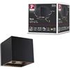 Paulmann 71282 - Lampada da parete a LED, con sensore di movimento crepuscolare (HF) IP44, 3000 K, 100 x 100 mm, 2 x 1 W/1 W, colore: Nero