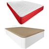 Duérmete Online Pack Materasso viscoelastico reversibile + letto in legno apribile ad alta capacità, 135 x 190