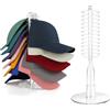 ZDDGNN [1 Pezzo] Porta Cappelli Supporto in Piedi, Organizer Baseball Supporta a 24 Cappelli Uomo e Donna, Espositore Rotondo in Acrilico Trasparente Decorazioni da Tavolo per Armadio, Salotto