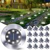 Qedertek 16 Pezzi Luci Solari Giardino Esterno, 8 LEDs Faretti led Luce Sepolta Bianco Lampada IP65 Impermeabile Luci Terra per Prato Vialetto Scala Paesaggio