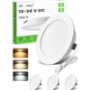 ALUSSO Set di 3 Faretti LED da Incasso, 12V led integrati 4W Cavo di Collegamento da 60 cm, Dimmerabili 3000K Bianco Caldo 4000K Bianca Naturale 6000K Bianca Fredda, Apertura Ø55mm - Ø58mm (BIANCO)