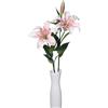 huaao 2 pezzi Fiori Artificiali Gigli in Lattice, 76cm Gambo Lungo, Giglio Artificiali Bouquet Decorazione per Matrimoni, Feste, Nozze, Uffici, Rosa