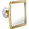 Mirrorvana Specchio da doccia antiappannamento con ventosa forte e girevole a 360° - specchio barba infrangibile per uomini e donne - 16 x 16 cm (oro)