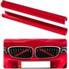 teashow 2 pezzi di inserti per griglia anteriore per BMW, compatibili con coperture a V, Serie 1/2/3/4/5/6/7 F20 F22 F30 F32 G30 G32 G11 G12 (Blu) (Rosso)