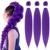 Xbessc 3 Packs Extension Per Treccine Africane 30 Pollici Capelli per Treccine Africane in Fibra Sintetica Jumbo Treccia Capelli Viola Scuro Extension Pre-stirate per Costumi Halloween, Cosplay, Feste Scena
